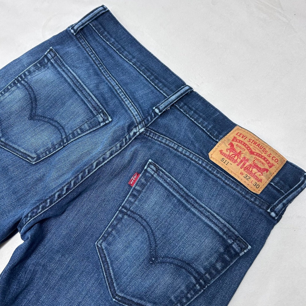 Levi 511 Slim Fit Jeans Mens 32x30 Blue Dark Wash Denim Pants